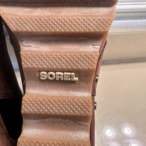 SOREL Joan of Arctic chelsea brown waterproof leather wedge boots size 11 - Picture 6 of 12